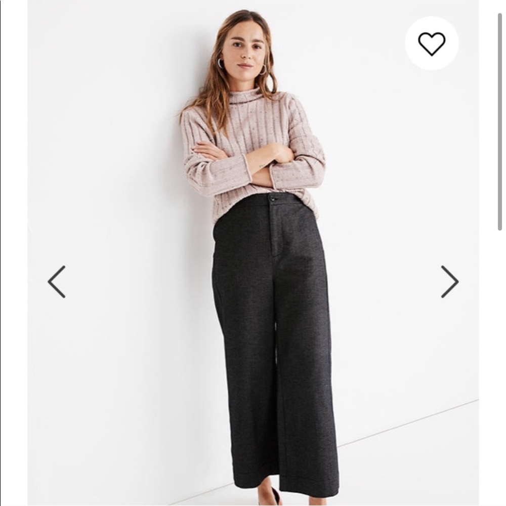 Madewell cropped wide leg herringbone pants